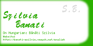 szilvia banati business card