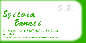 szilvia banati business card